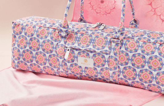 M44space-Yoga bag with lotus flower pattern inspired by ancient 5th century Korean murals