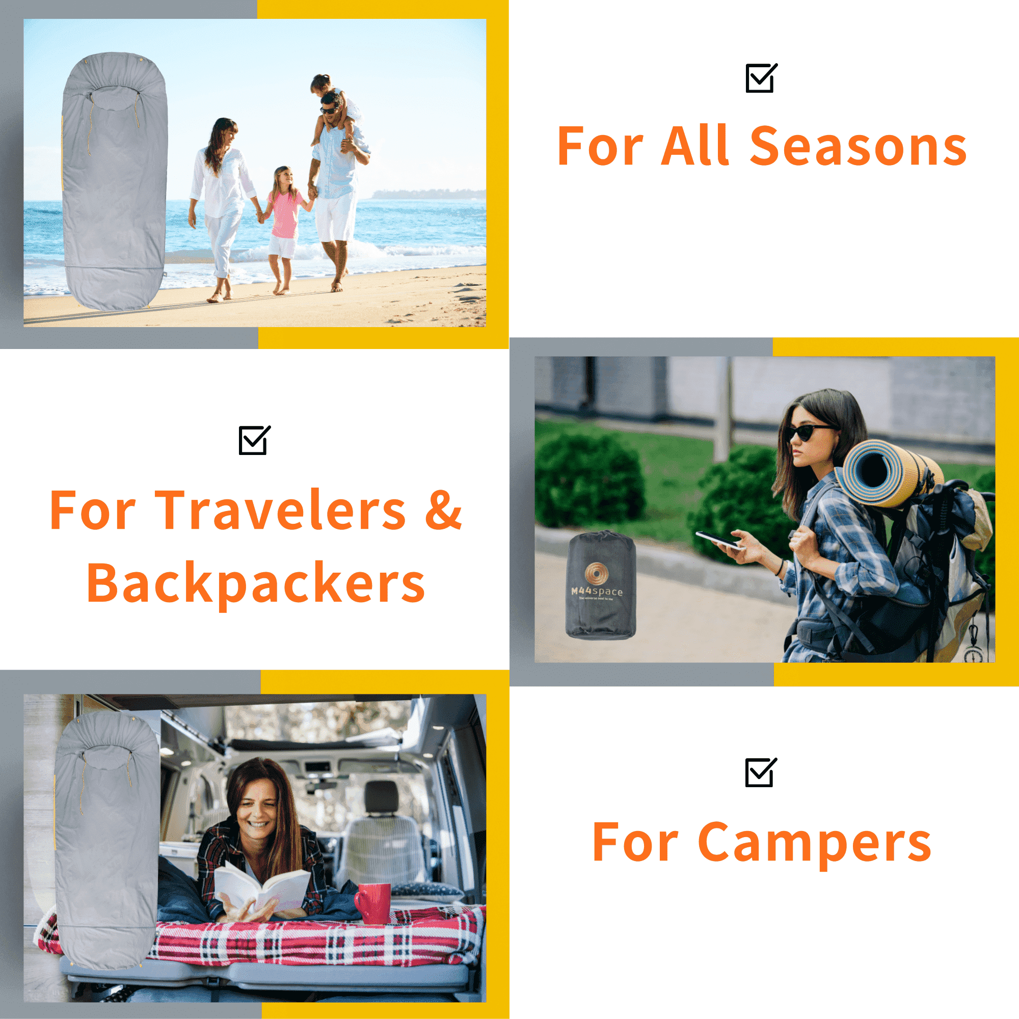 M44space-Comfortable cotton sleeping bag liner for campers, travelling families and backpackers, 4 season use M44space-Comfortable cotton sleeping bag liner for campers, travelling families and backpackers, 4 season use