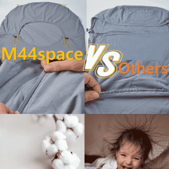 M44space - Sleeping bag liner with wide headcover, neat stitching, and static-free cotton M44space - Sleeping bag liner with wide headcover, neat stitching, and static-free cotton